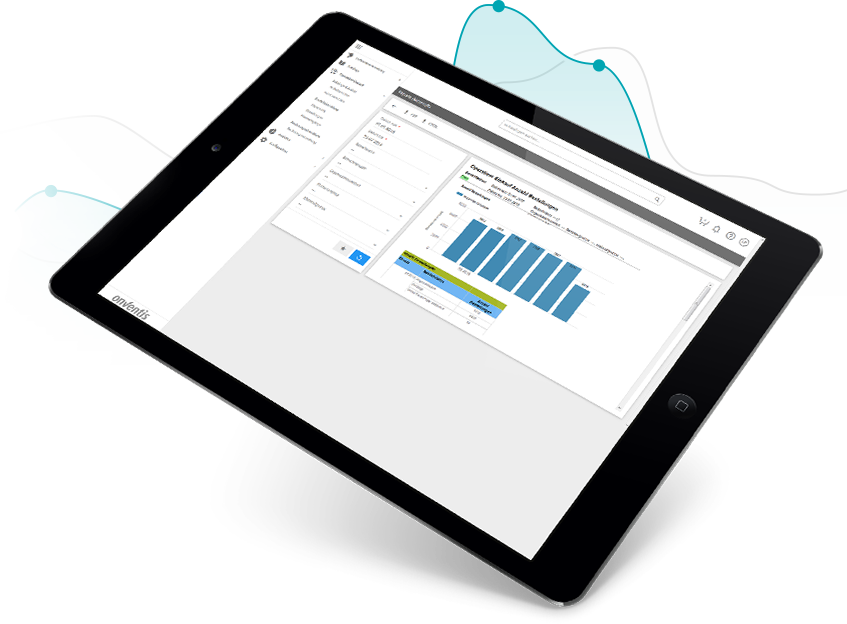 iPad mit Datenvisualisierung